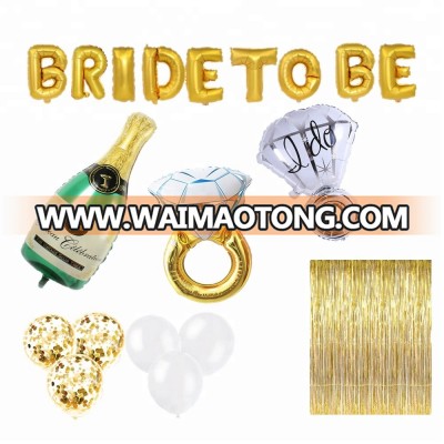 Amazon Hot Selling Bridal Shower 16 inch BRIDE to Be Gold Balloon Set